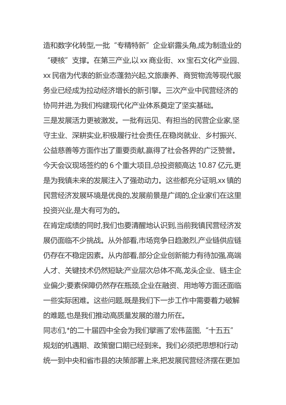 在XX镇2025年民营经济高质量发展暨招商引资工作会议上的讲话_第3页