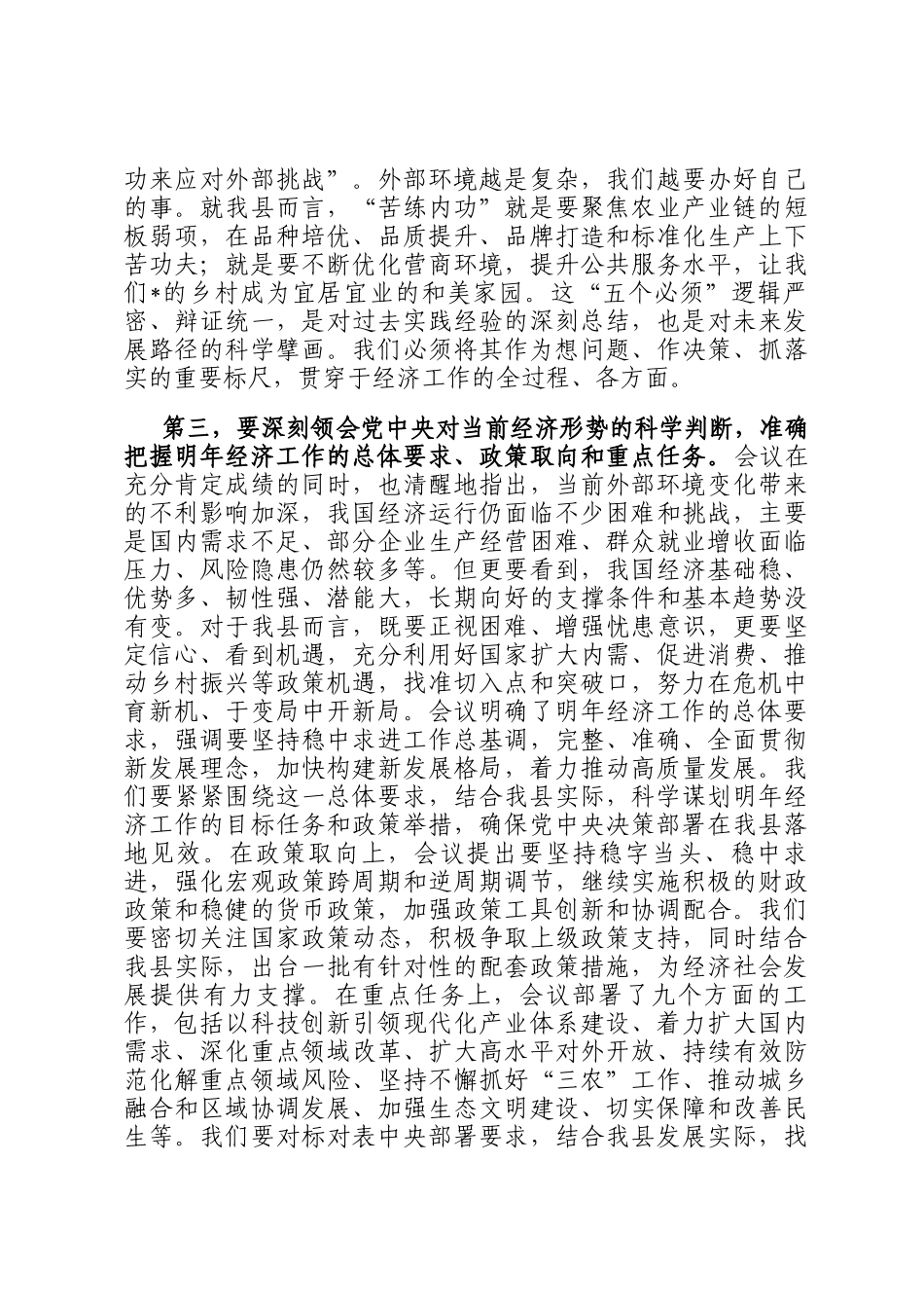 在传达学习2025年度中央经济工作会议精神上的讲话稿_第3页