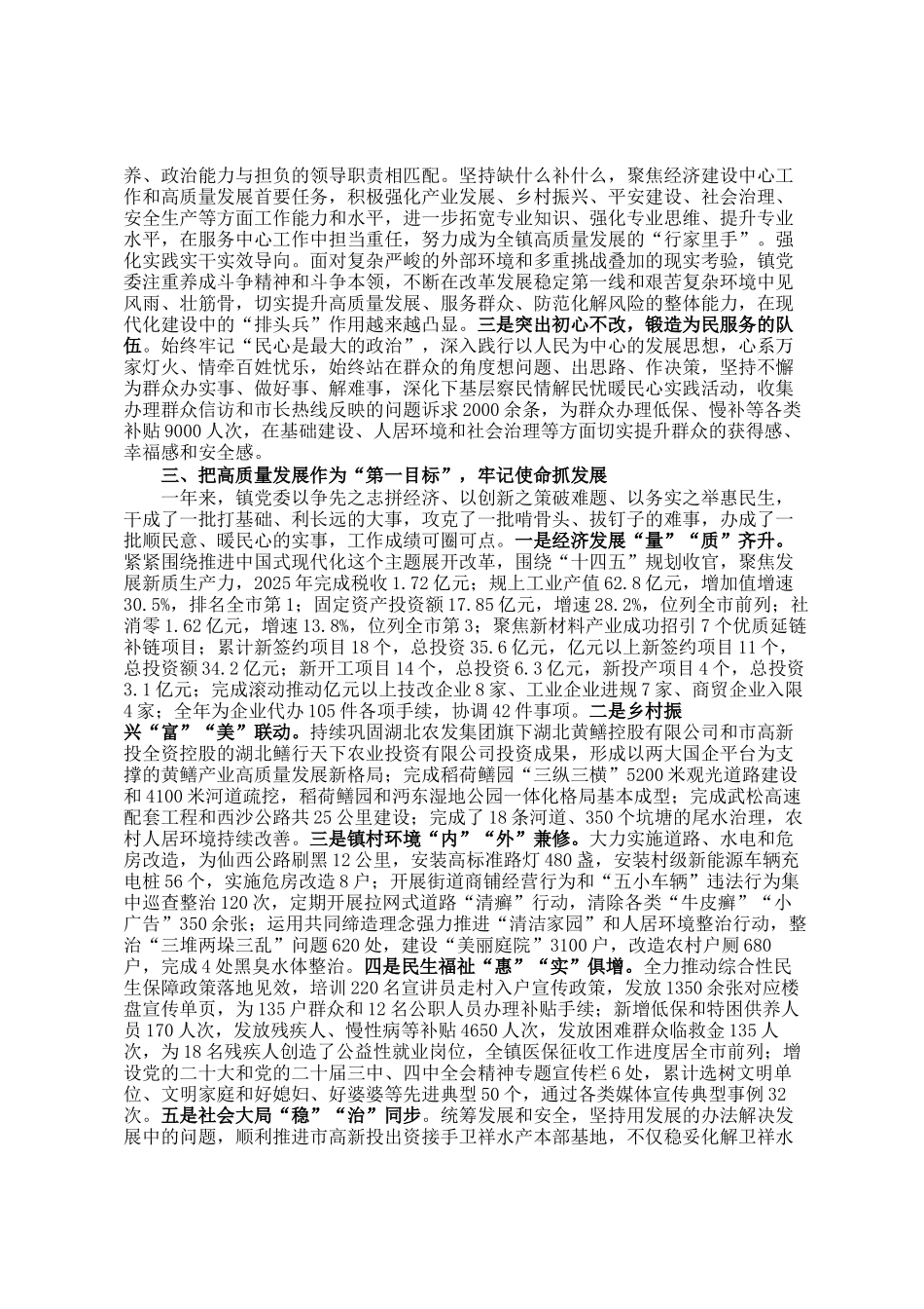 镇2025年度述职述廉报告_第2页