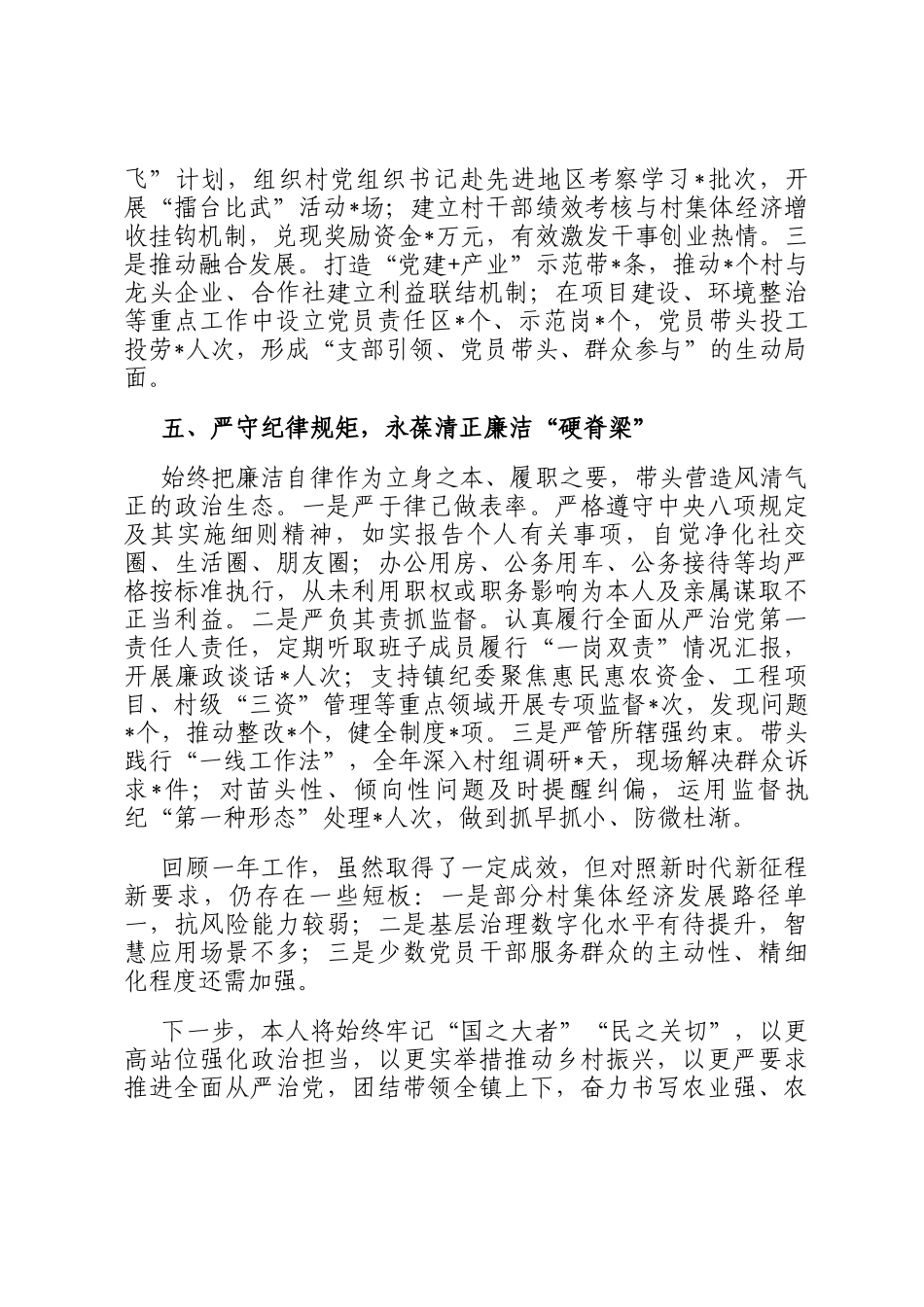 镇党委书记2025年度述职述德述廉报告_第3页