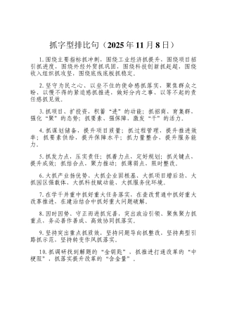 抓字型排比句（2025年11月8日）