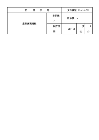 YL41A1产品实现过程
