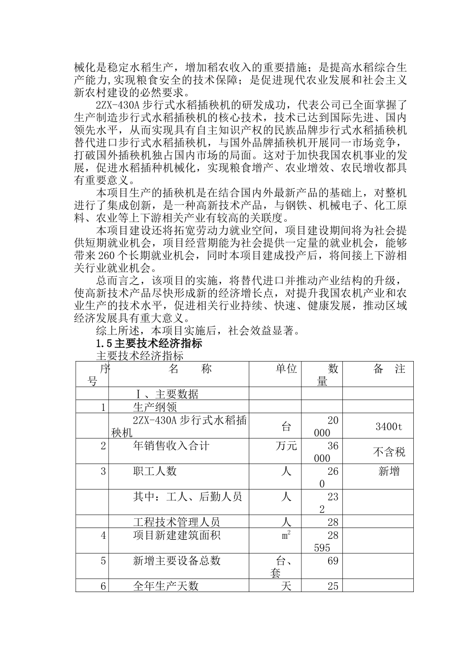 产2万台高性能水稻插秧机项目可行性研究报告_第3页