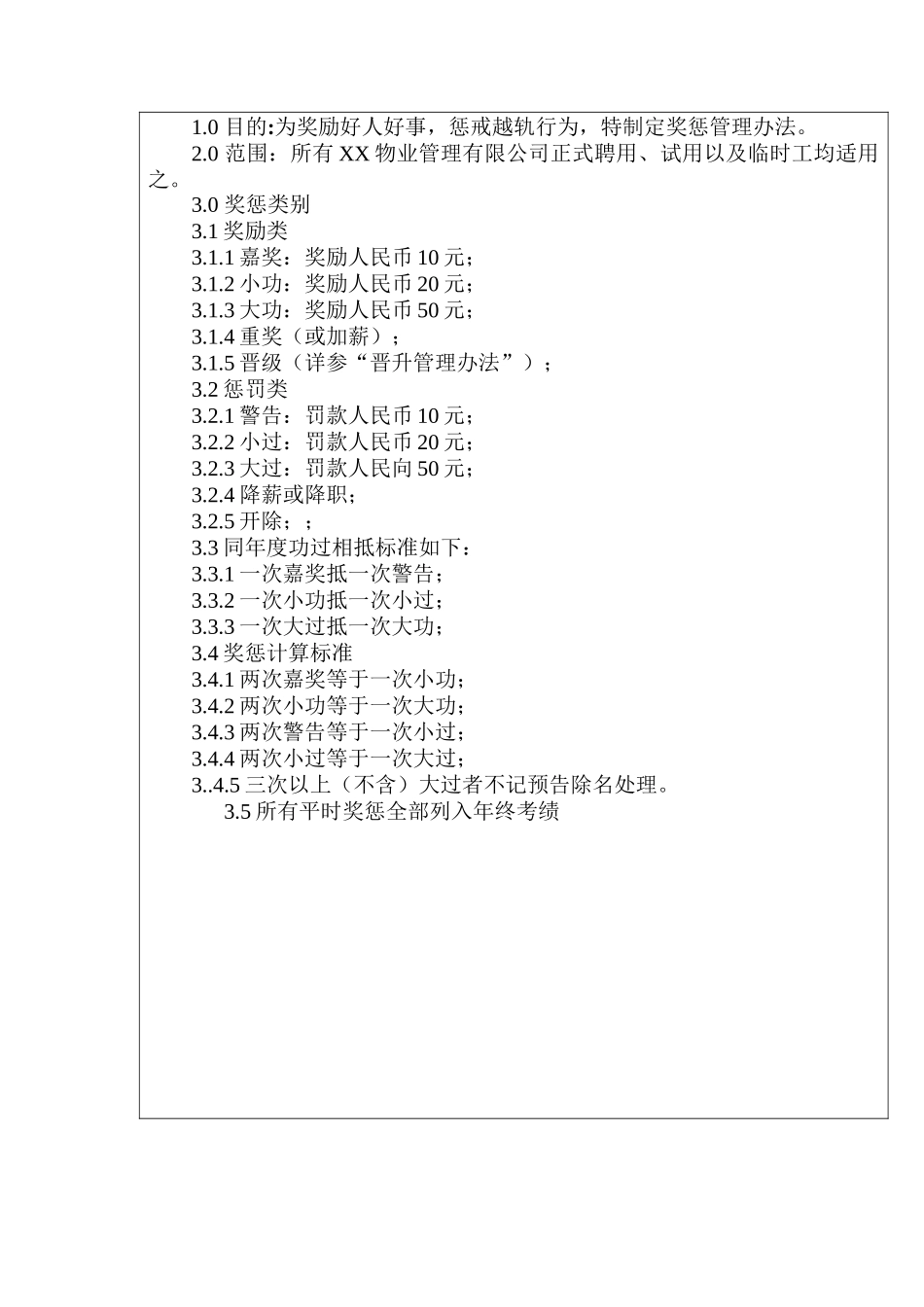 物业管理有限公司奖惩管理办法_第2页