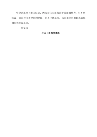 行业分析报告模板