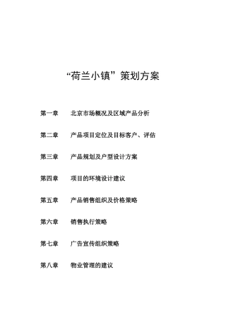 “荷兰小镇”策划方案