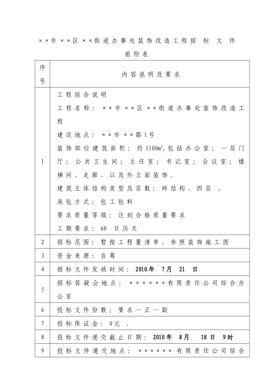 ××市××区××街道办事处装饰改造工程施工招投标资料_第2页