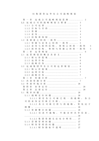 XX集团货运华东公司战略规划