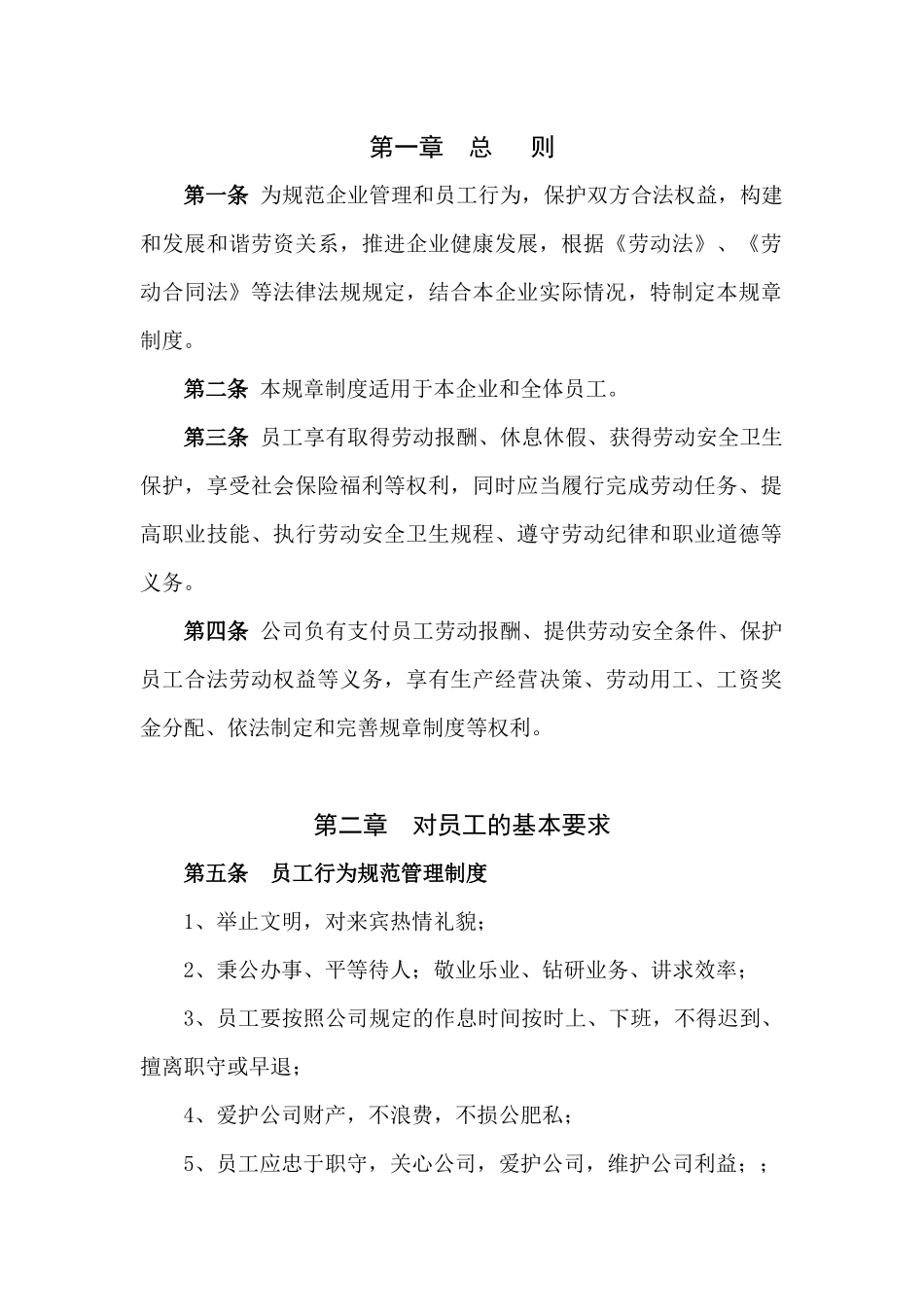 公司劳动人力资源规章制度_第3页
