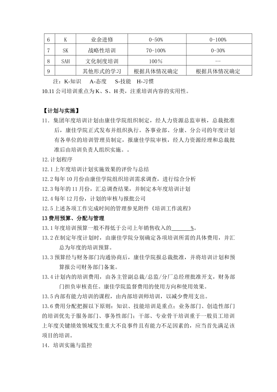 集团股份有限公司 员工教育培训实施管理办法_第3页