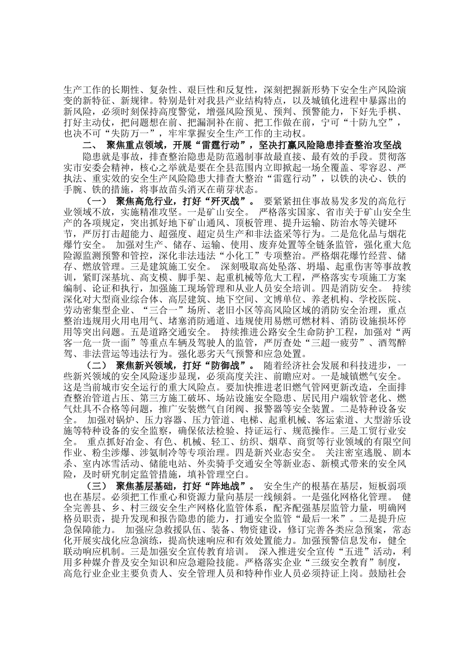 在市安委会全体（扩大）会议上的发言_第2页