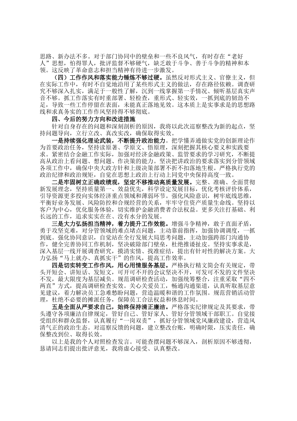 在巡察整改专题民主 生活会上的发言_第3页