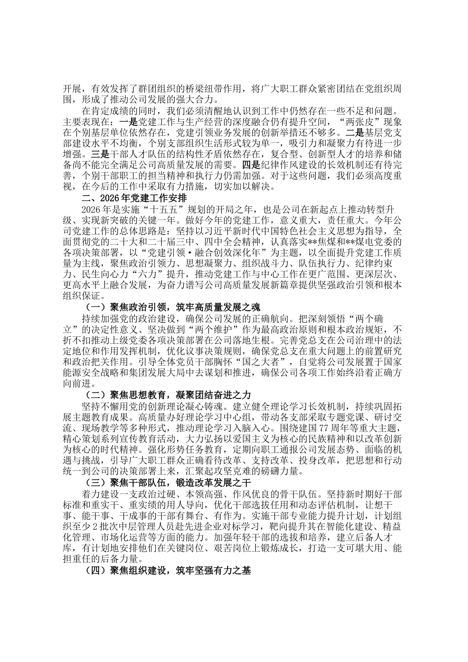 公司2026年度党建工作会议上的报告_第3页