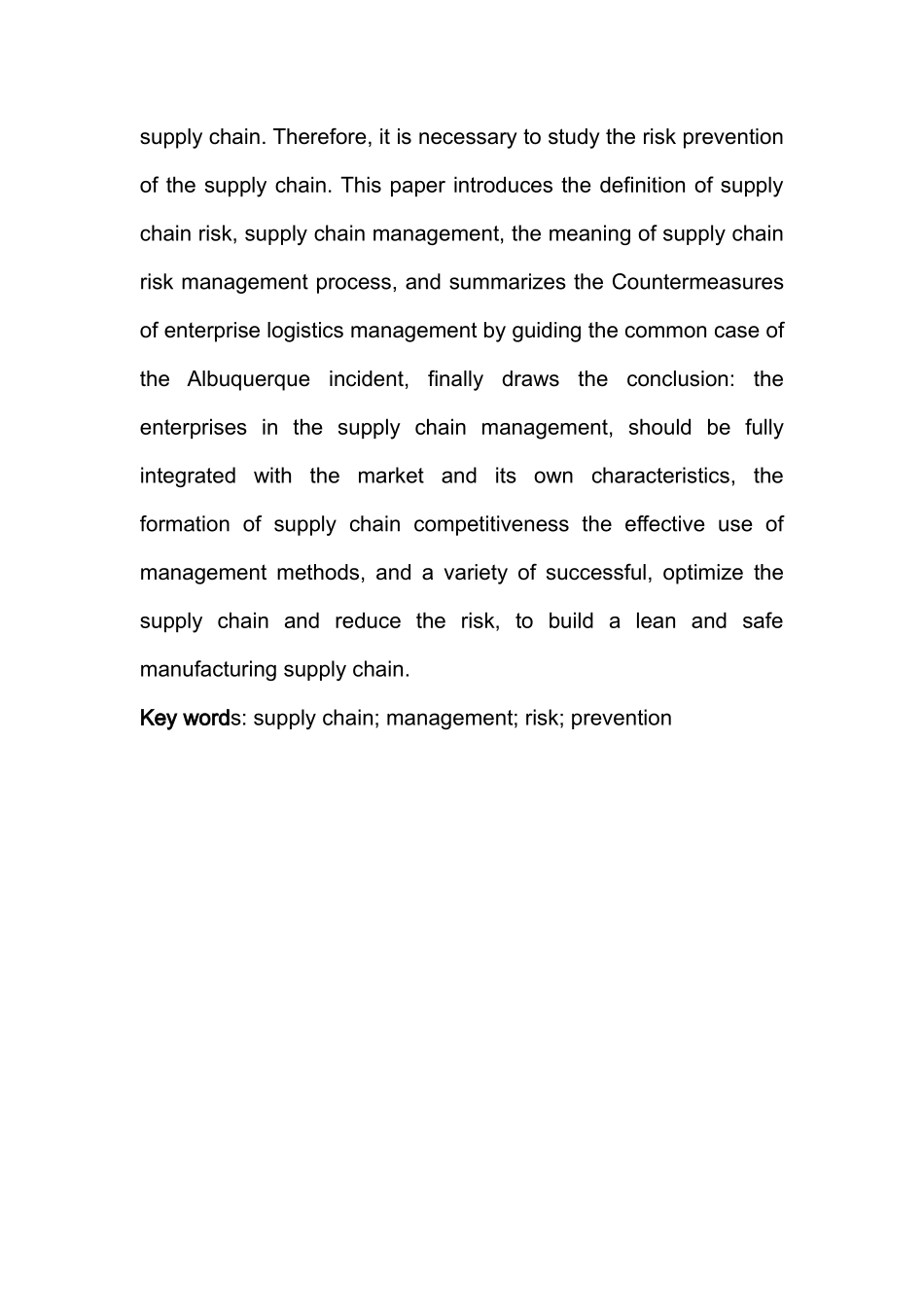 供应链的风险与防范分析研究   工商管理专业_第2页