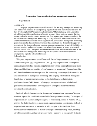 管理会计的概念框架设计和实现  财务会计学专业