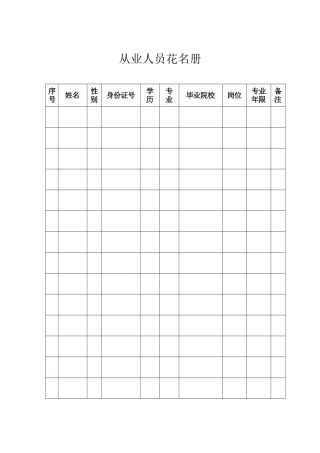 从业人员花名册