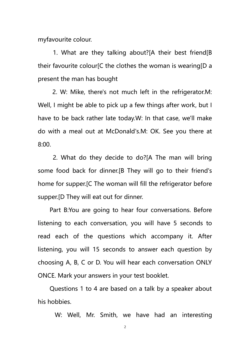 全国英语等级考试(pets)三级样题_第2页