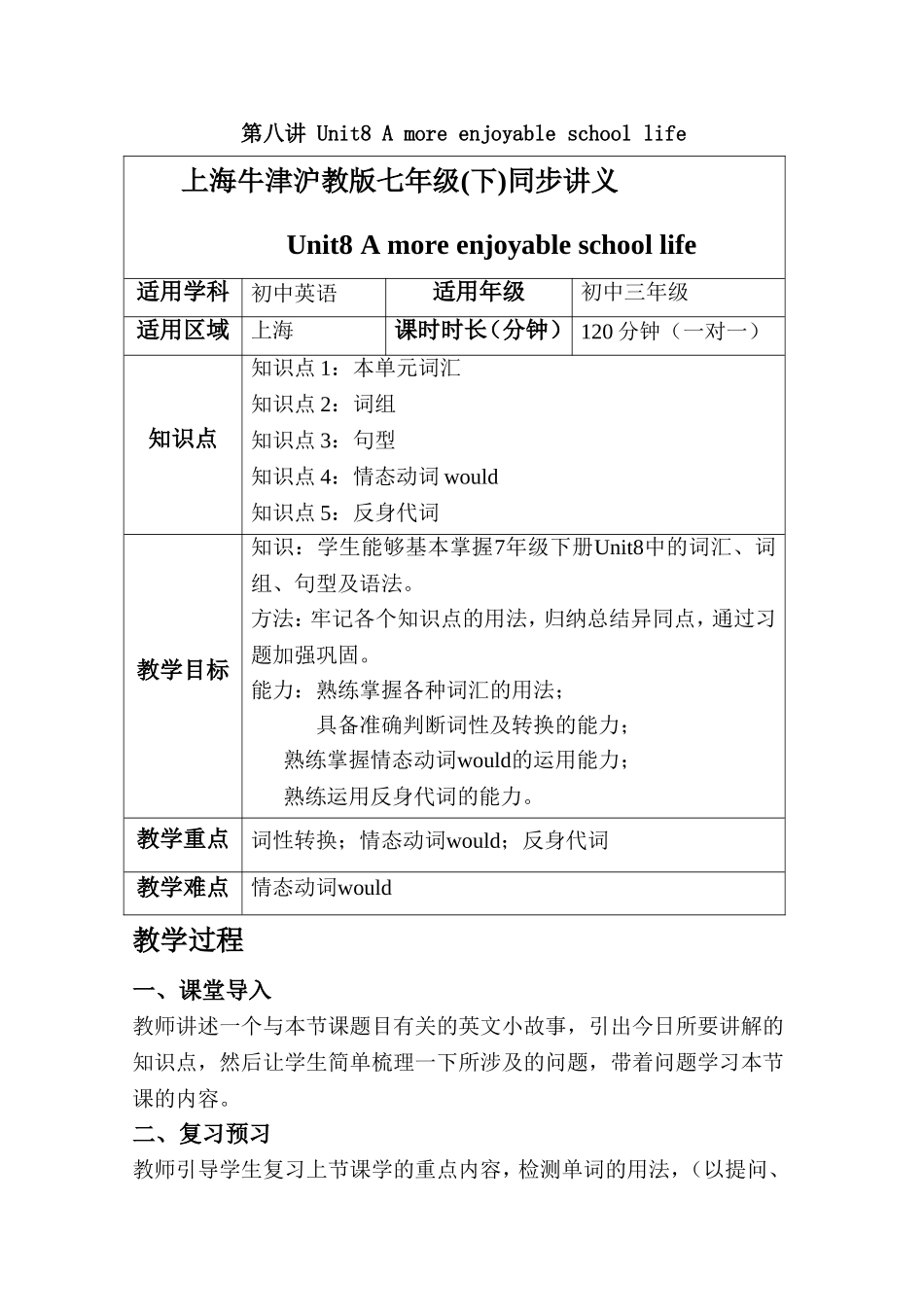 上海牛津沪教版七年级(下)同步讲义_第1页