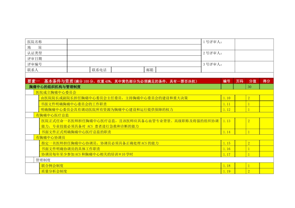 胸痛中心的组织机构与管理制度_第1页