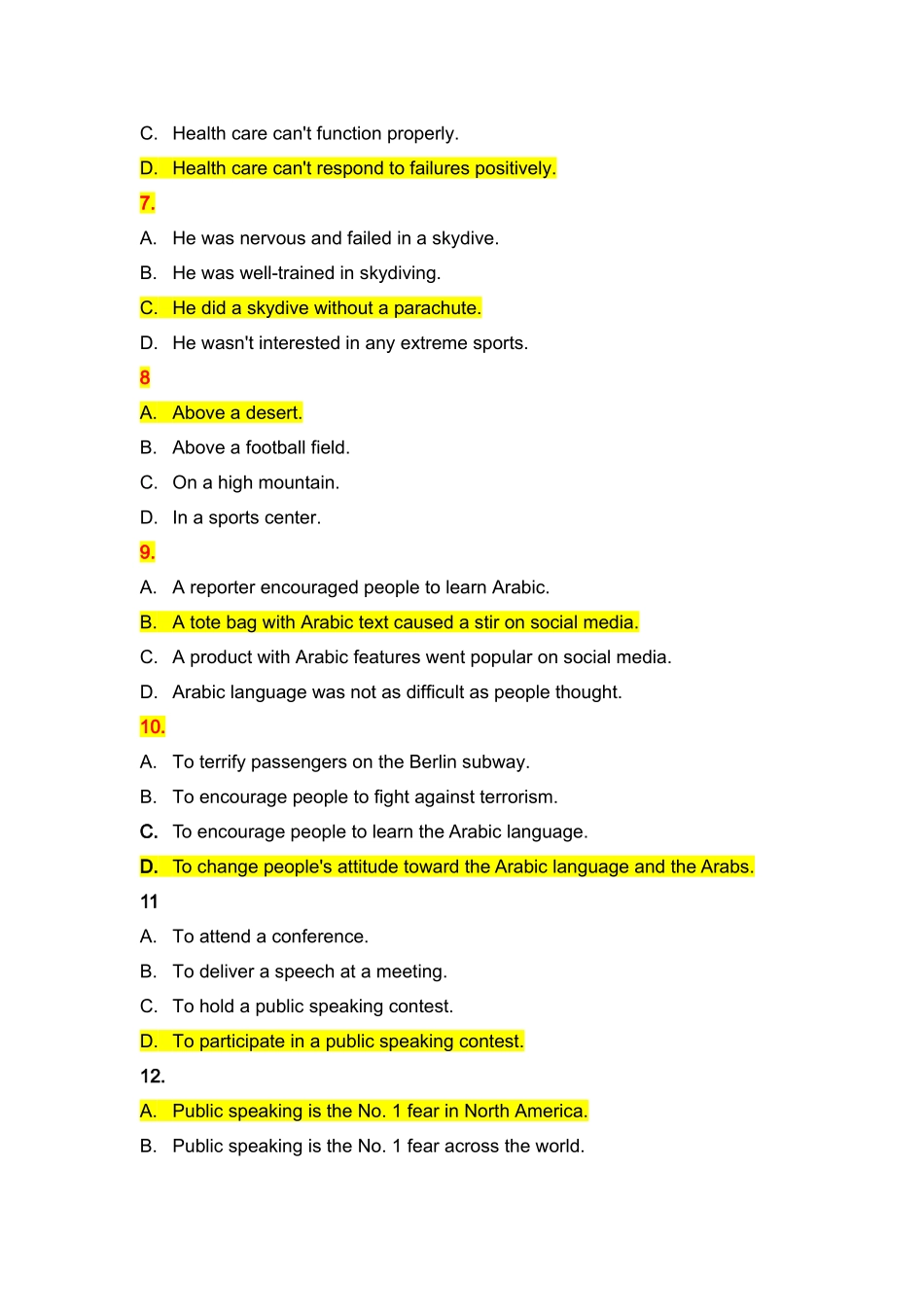 英语期末复习测试题_第2页