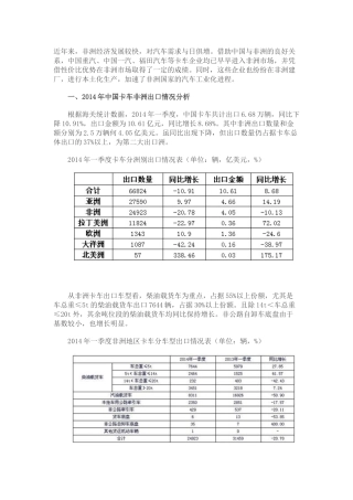 中国卡车非洲出口情况分析