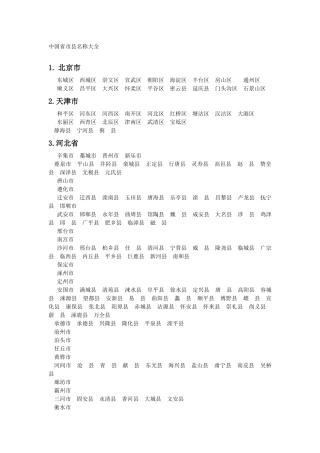 中国省市县名称大全