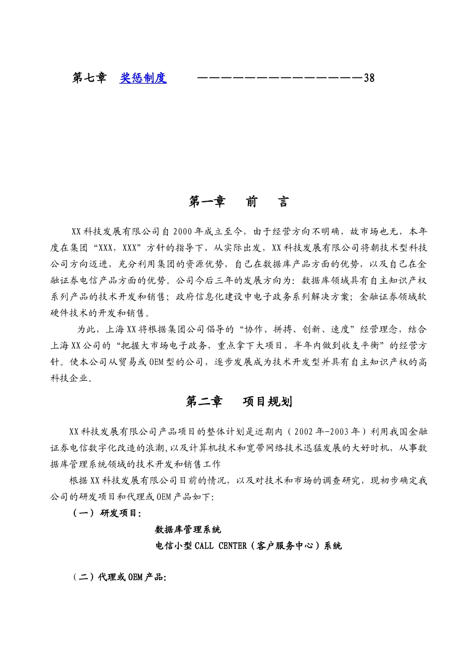 XX科技发展有限公司经营规划书_第3页