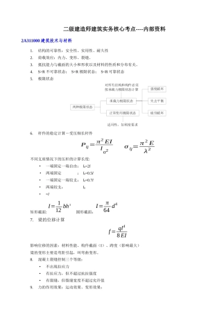 二级建造师建筑实务核心考点知识点梳理汇总