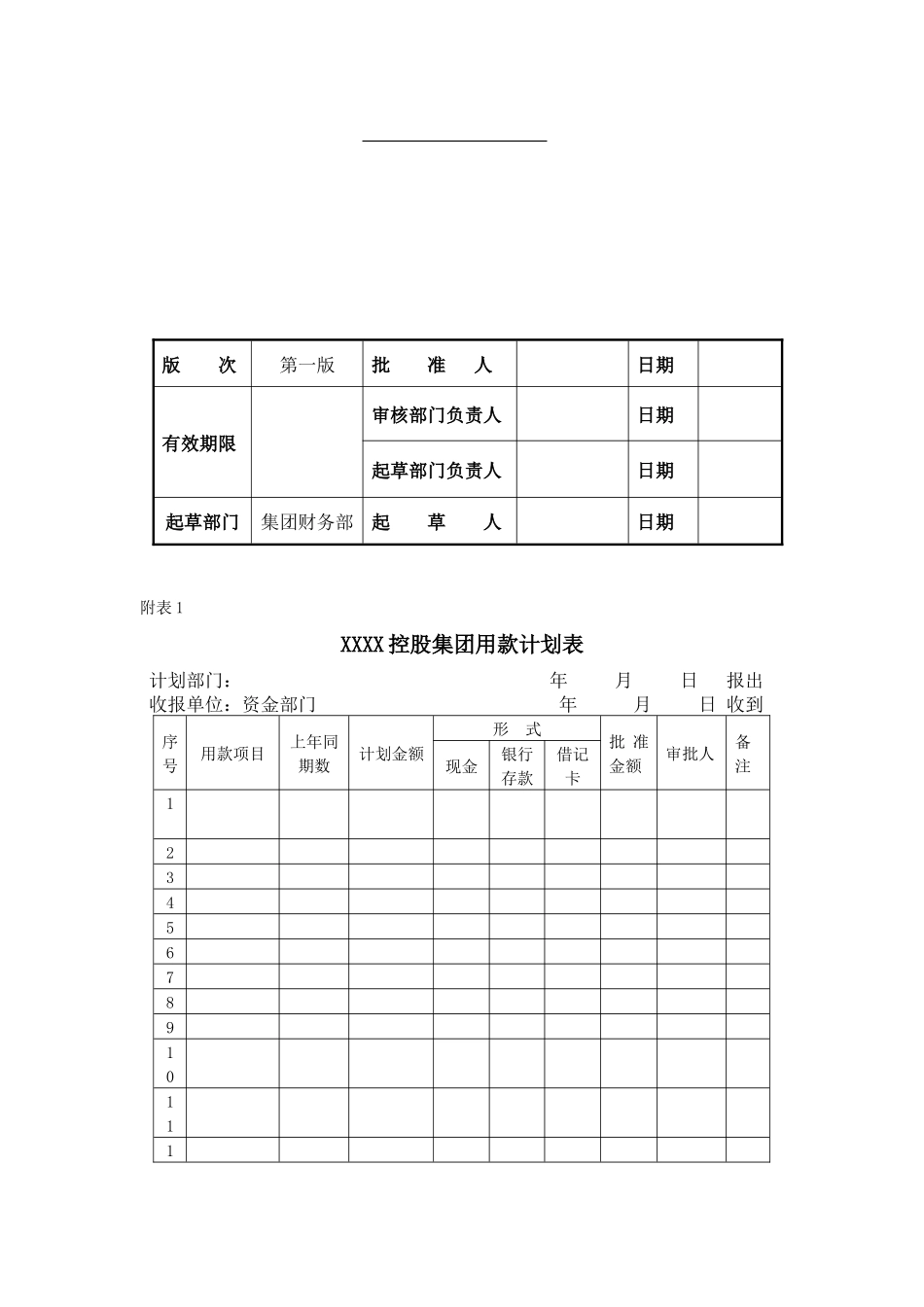 控股集团有限公司企业标准资金计划管理制度_第3页