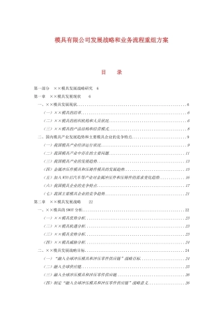 模具有限公司发展战略和业务流程重组方案