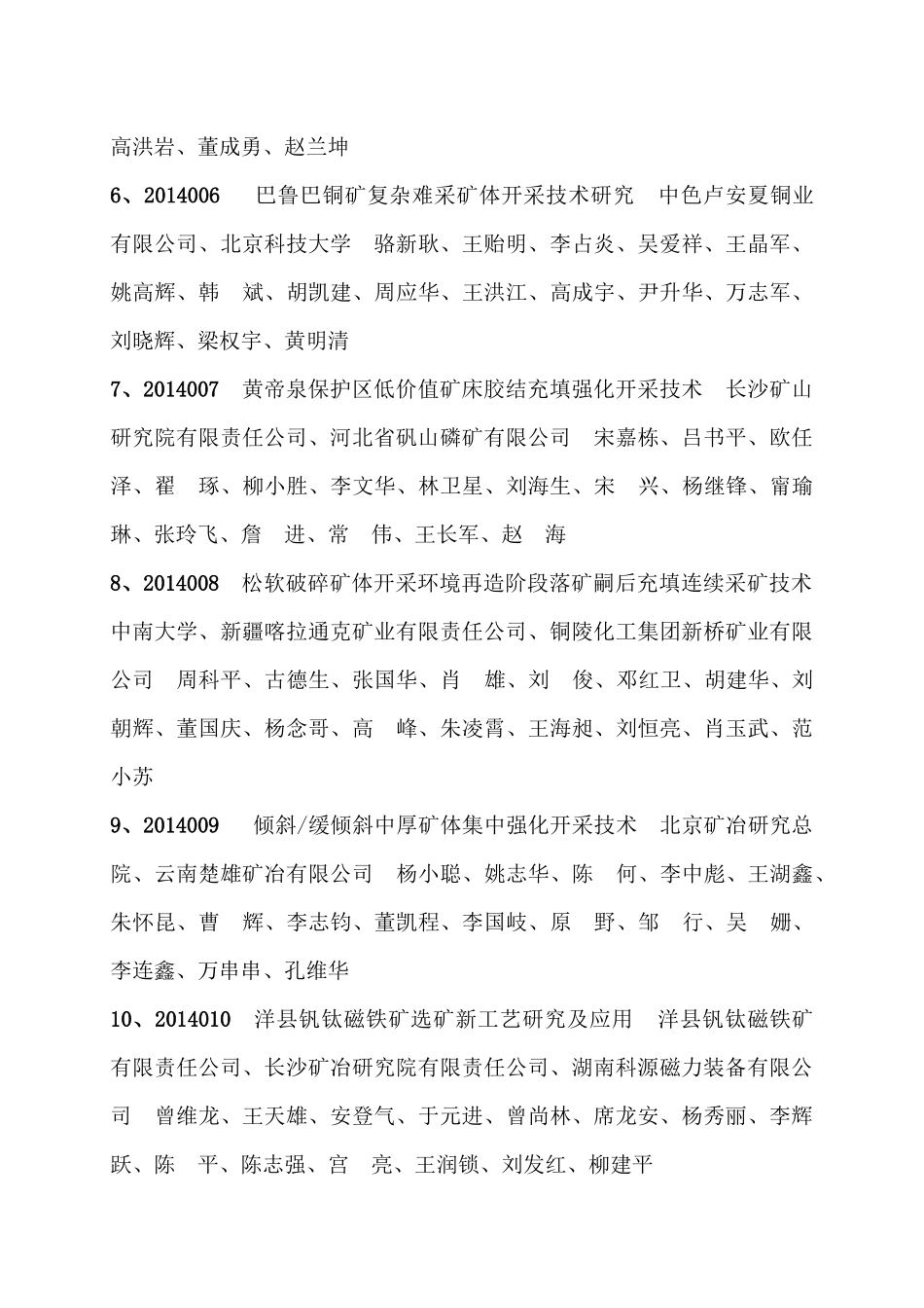 年度中国有色金属工业科学技术奖评审通过项目_第2页