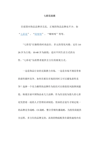 七彩花服装品牌连锁策划案