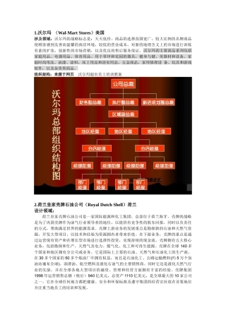 世界500强企业组织架构