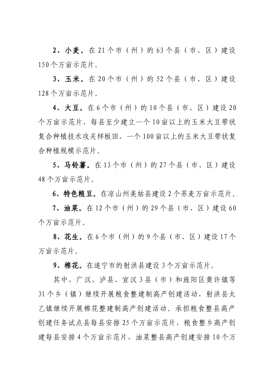 四川省粮棉油高产创建项目实施方案_第2页