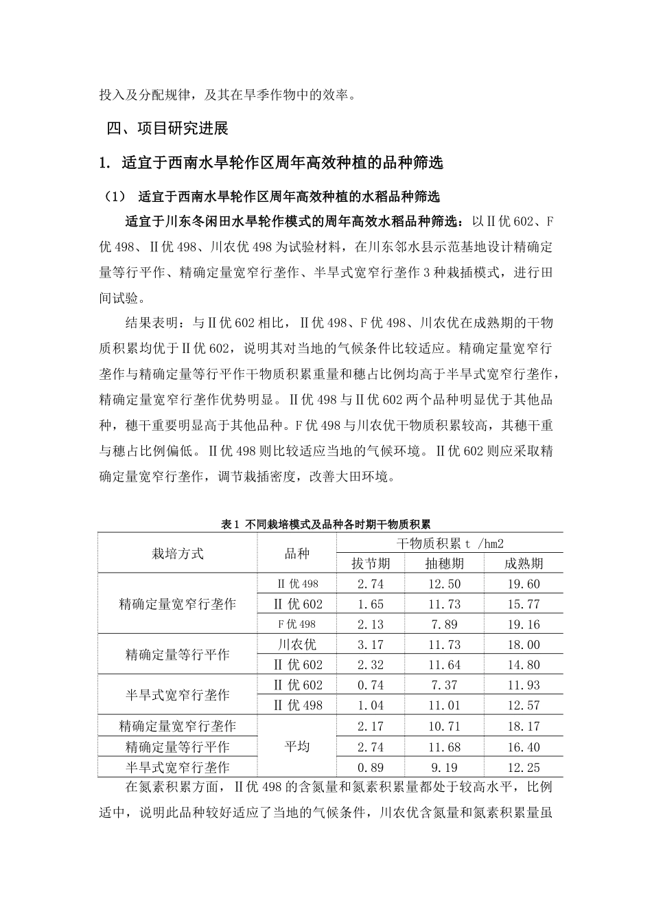 西南水旱轮作区规模化周年高效生产技术研究与示范公益性行业（农业）科研专项项目执行情况报告_第3页