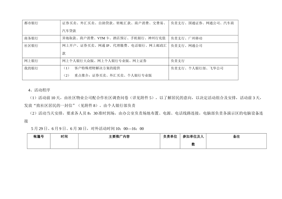 “新世纪、新形象、新服务”理财服务全国路演营销宣传活动——招商银行广州分行社区路演和闹市路演活动方案_第3页