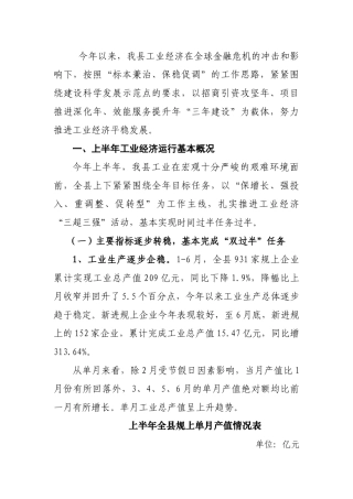 嘉善县经贸局上半年工业经济发展情况交流汇报