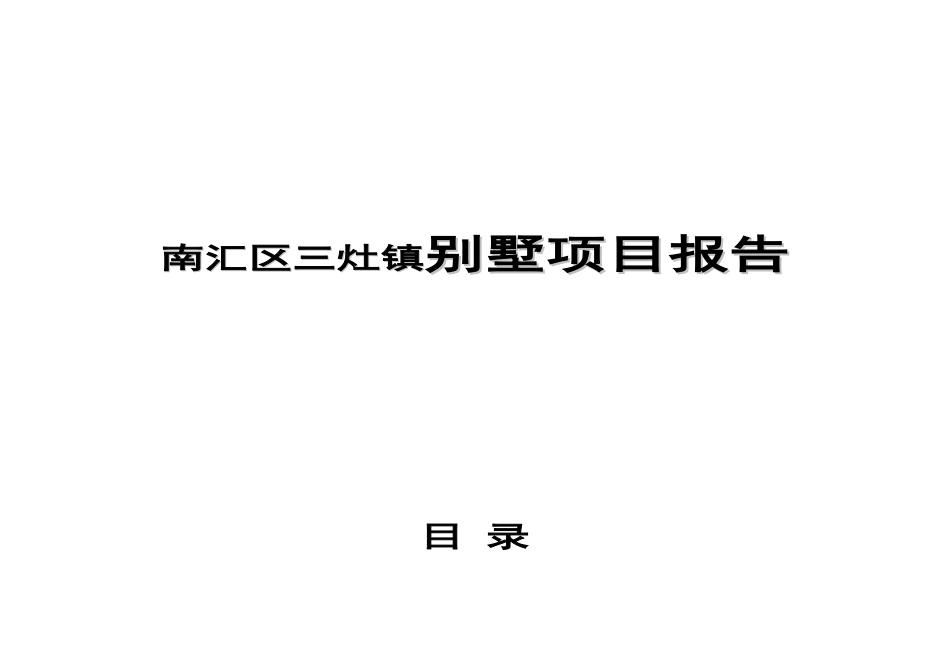 南汇区三灶镇别墅项目报告_第1页