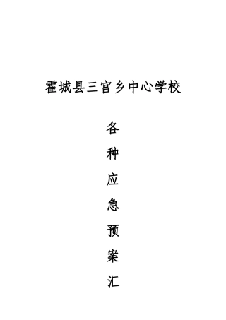 三宫乡中心学校各种应急预案汇编