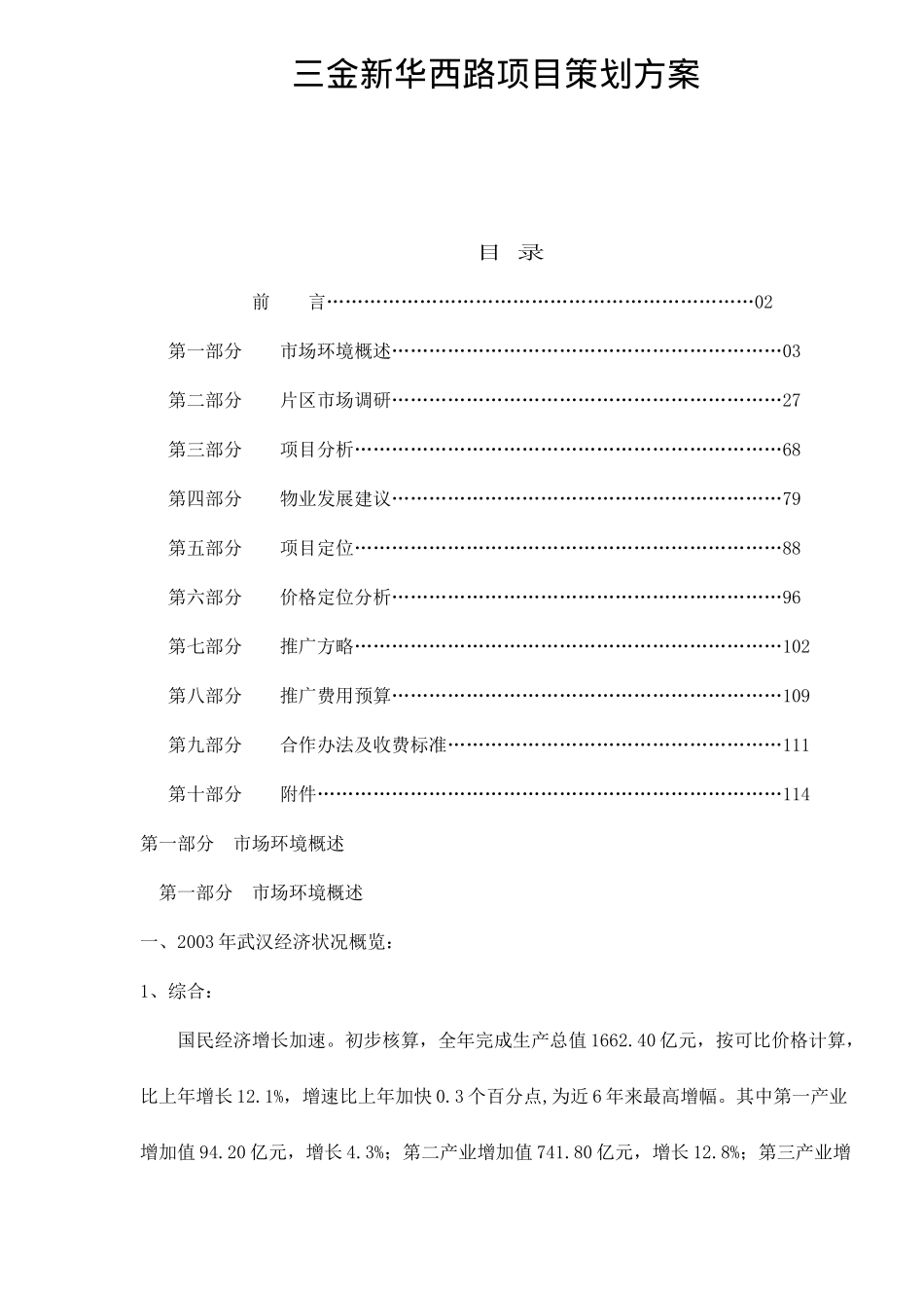 三金新华西路项目策划方案_第1页