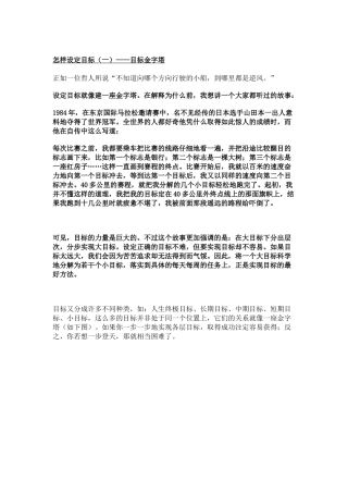 三星企业目标的设立与培训内部资料