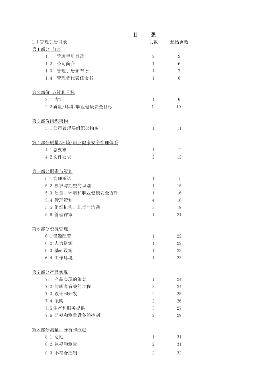 质量环境职业健康安全管理手册_第2页