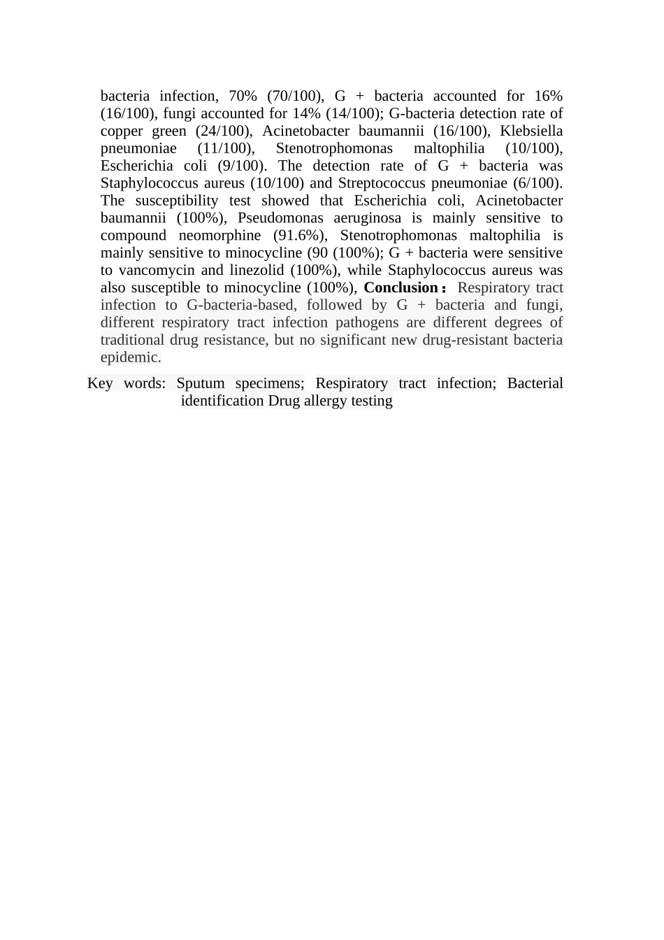 呼吸道感染病原菌分布及耐药性分析研究 临床医学专业_第3页