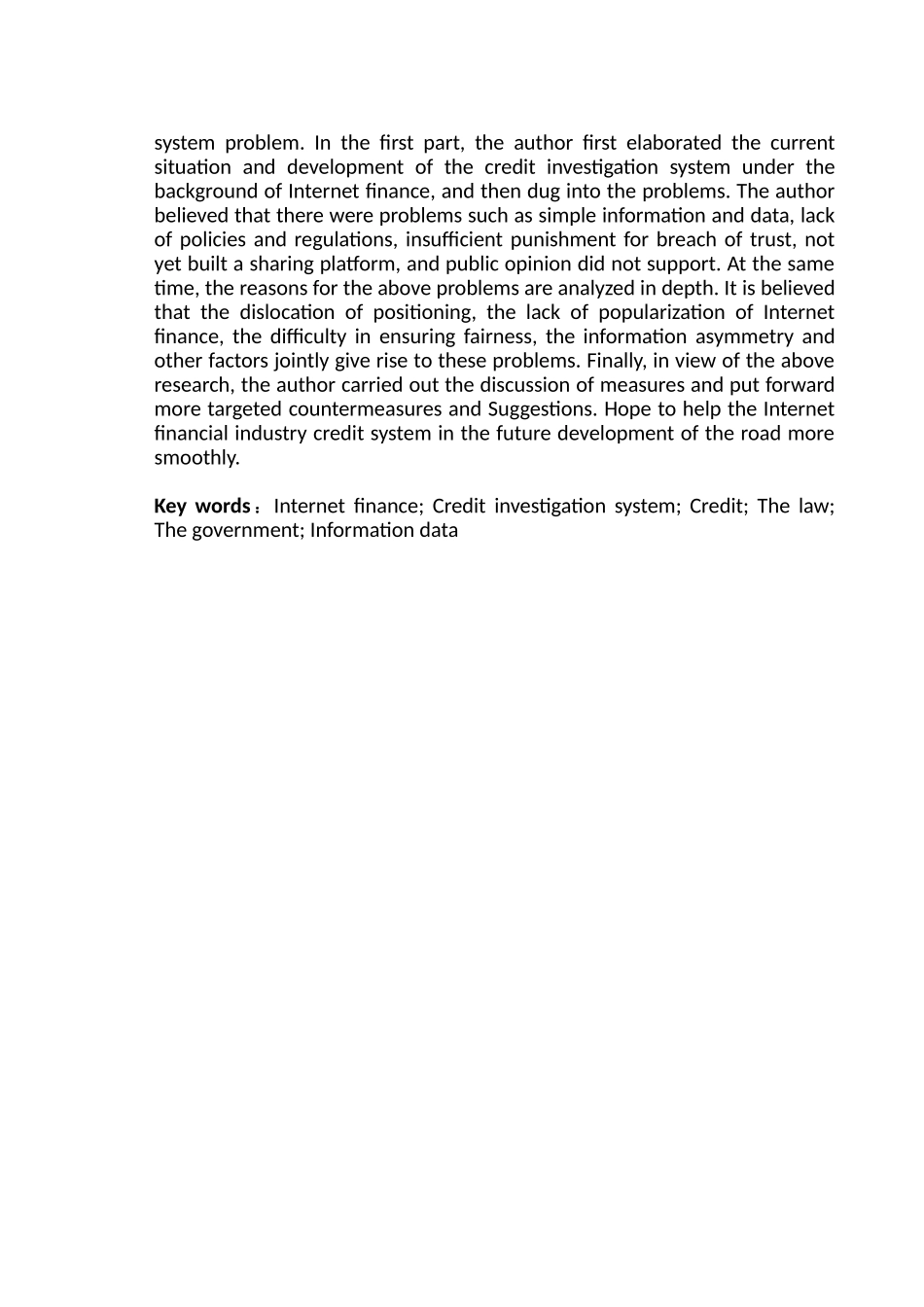 互联网金融背景下的征信体系的问题及解决措施分析研究  财务会计学专业_第2页