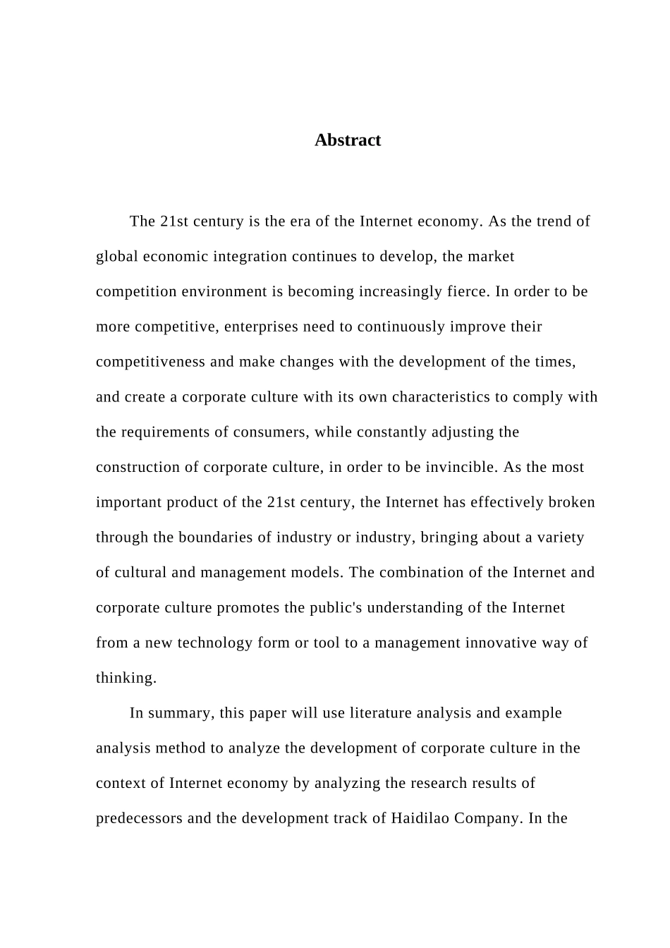 互联网经济背景下企业文化的构建研究——以海底捞为例究分析  财务会计学专业_第2页