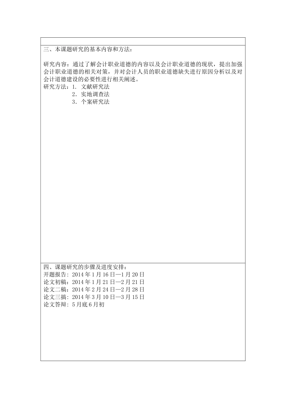 会计职业道德分析研究  工商管理专业 开题报告_第3页
