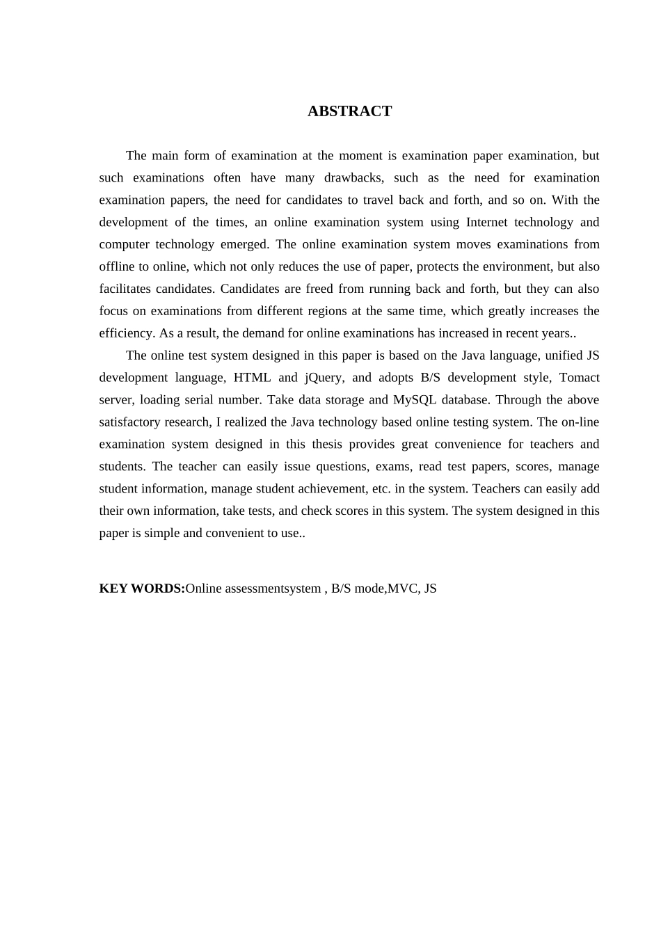 基于Java的在线考试系统的设计与实现分析研究  计算机科学与技术专业_第1页
