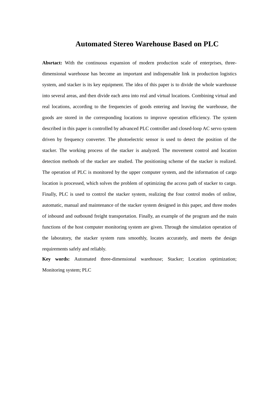 基于plc的自动化立体仓库分析研究  电气工程自动化专业_第2页