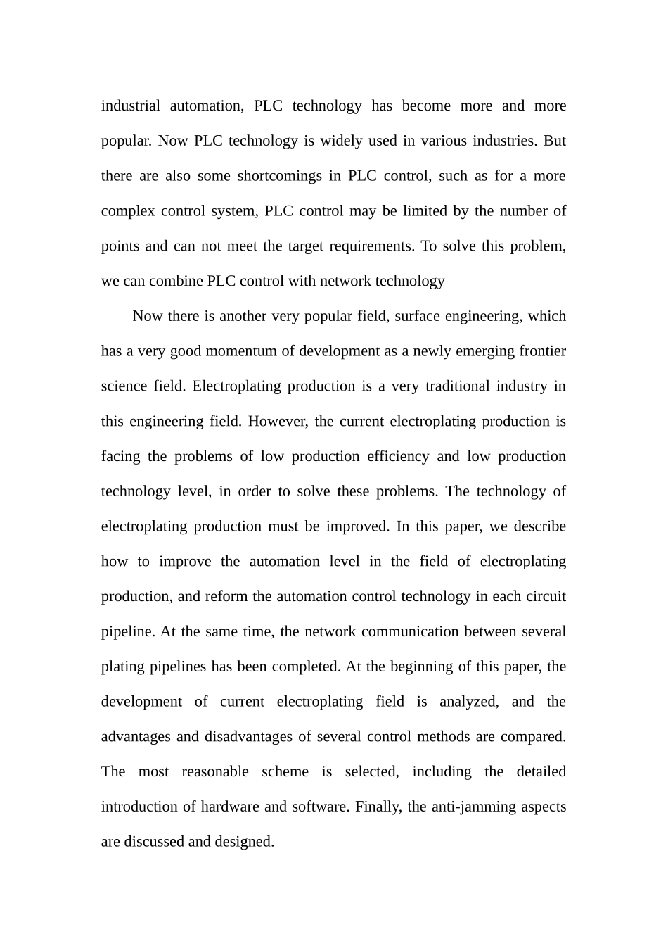 基于plc电镀流水线控制系统设计分析研究  电气工程自动化专业_第2页