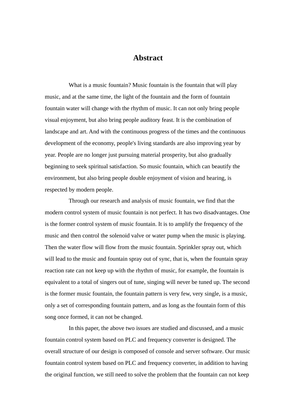 基于PLC和变频器的音乐喷泉控制系统设计分析研究  电气工程自动化专业_第2页